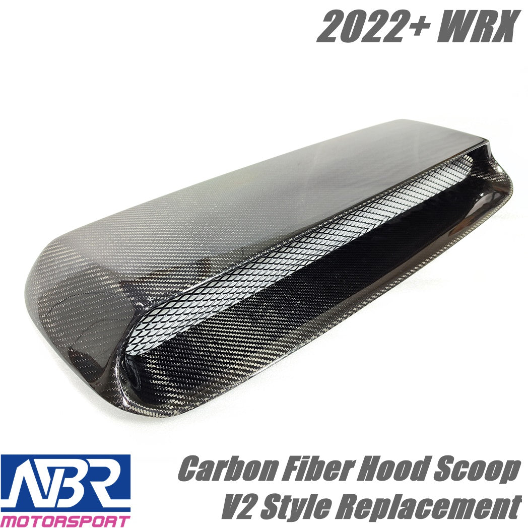 H-style carbon fiber hood scoop for 2022 Subaru WRX (1 inch taller